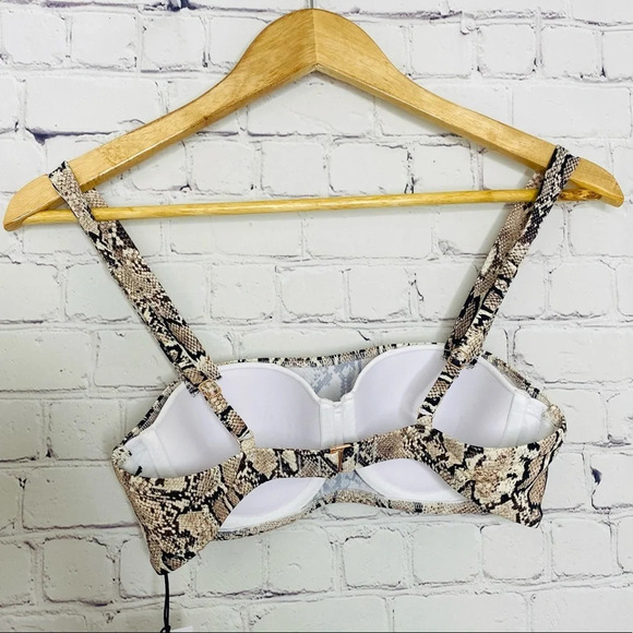 ✨NWT Shade & Shore Reptile Snakeskin Bralette Bikini Top 32B XS - Picture 7 of 12